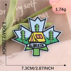 Men Camping Wind Embroidery Patch Stickers Sewn Adhesive