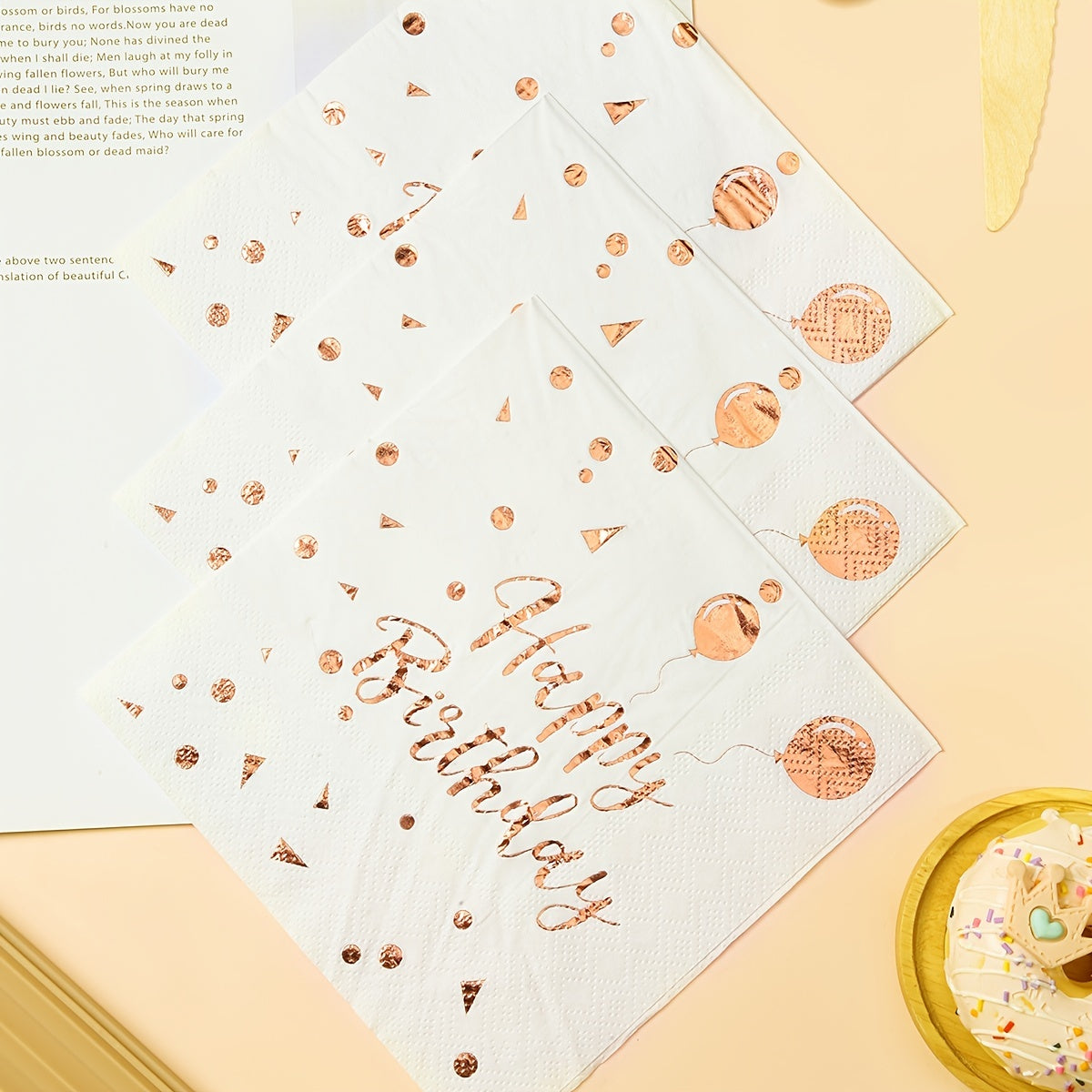 Bronzing Balloon Birthday Party Disposable Napkin