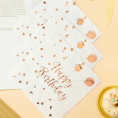 Bronzing Balloon Birthday Party Disposable Napkin