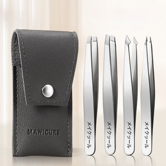 4pcs Eyebrow Tweezers Eyelash Clip Set Universal Eyebrow Shaping Pliers