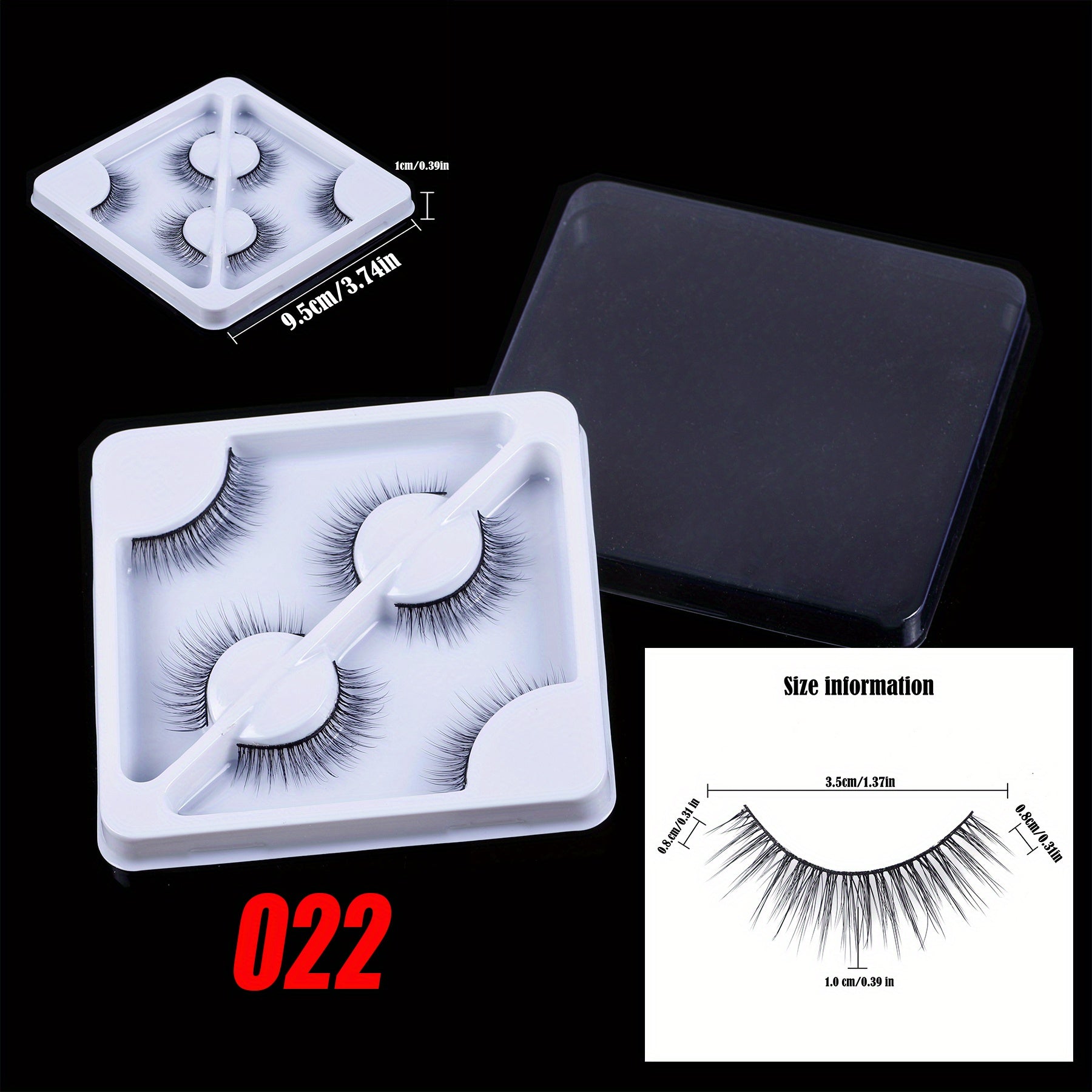 3 Pairs Fluffy 6D Faux Mink Eyelashes - Dramatic False Lashes