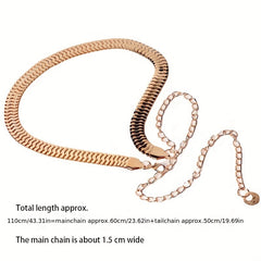 Metal Golden Waist Chain Thin Dress Girdle Tassel for Women
