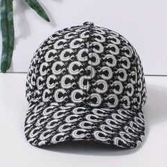 Geometric C Jacquard Baseball Cap Hip Hop Dad Hats Vintage Adjustable Sun Hats