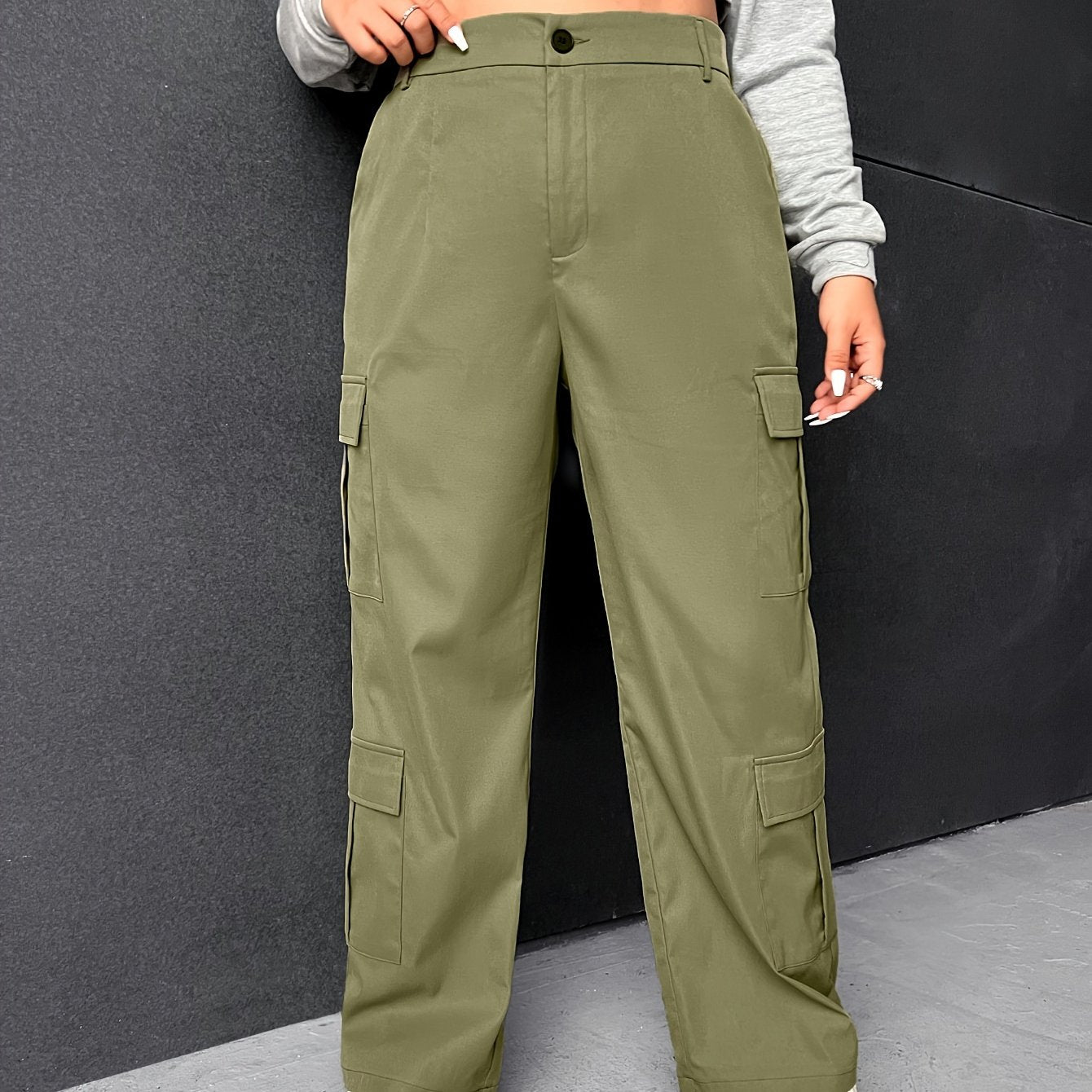 Women's Cargo Trousers High Rise Wide Leg Pants