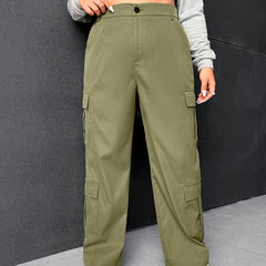  Women's Cargo Trousers High Rise Wide Leg Pants