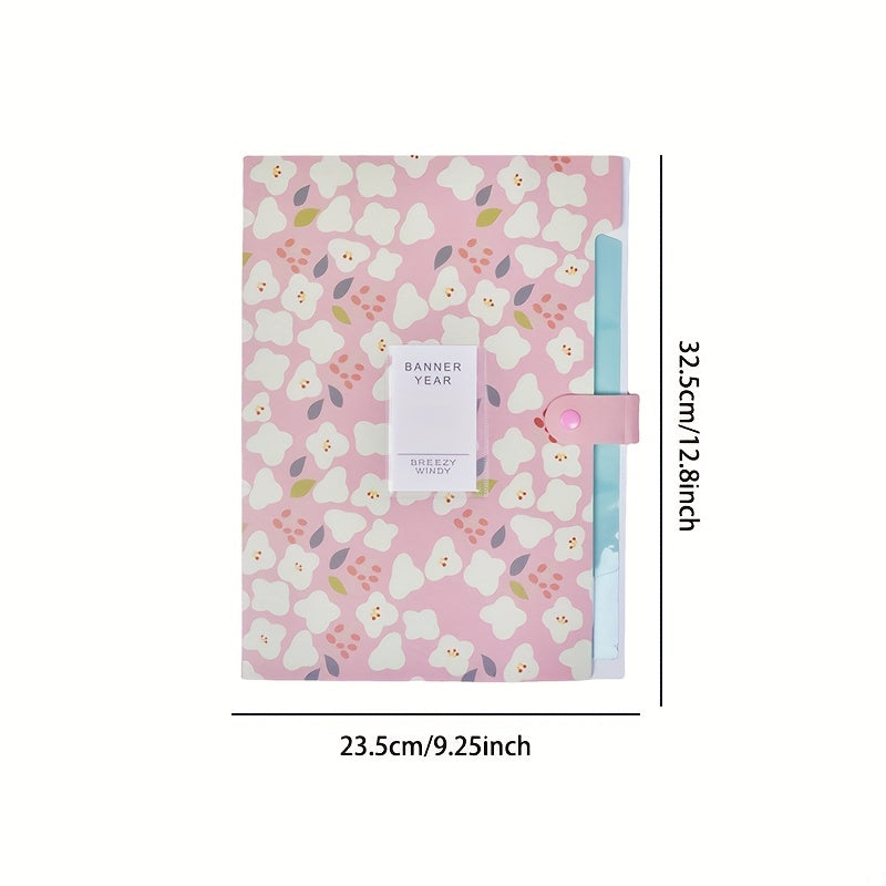 A4 Broken Flower Series 5 Grid Folder Student Test Paper Office Storage