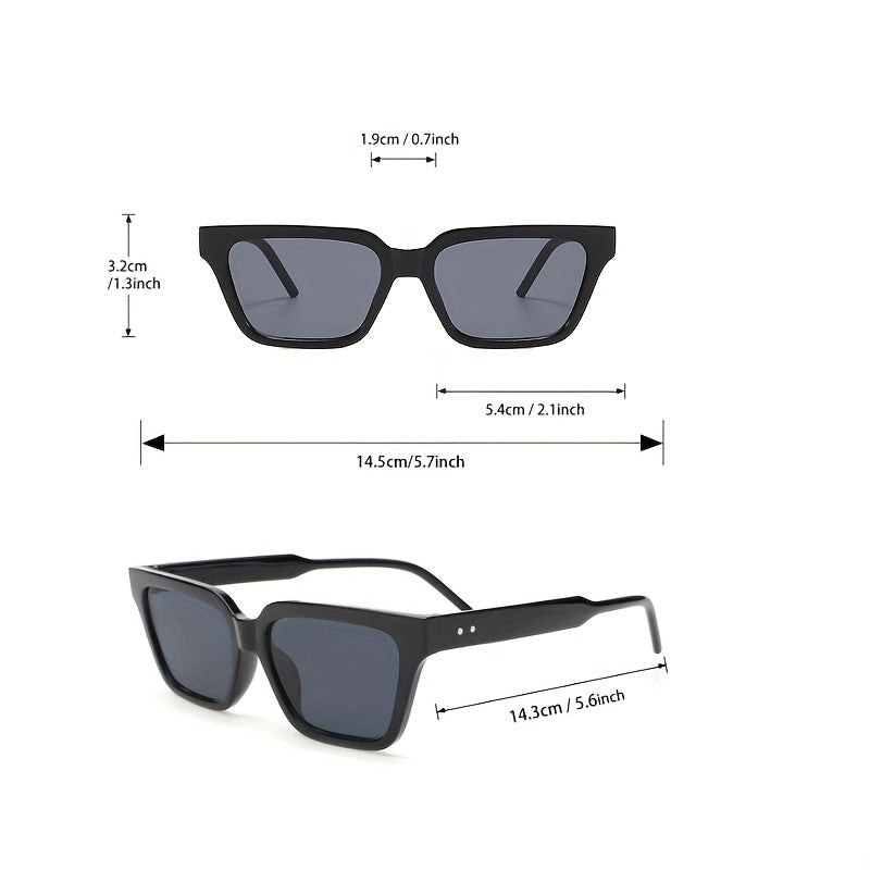 Square Frame Sunglasses Rivet Decor UV400