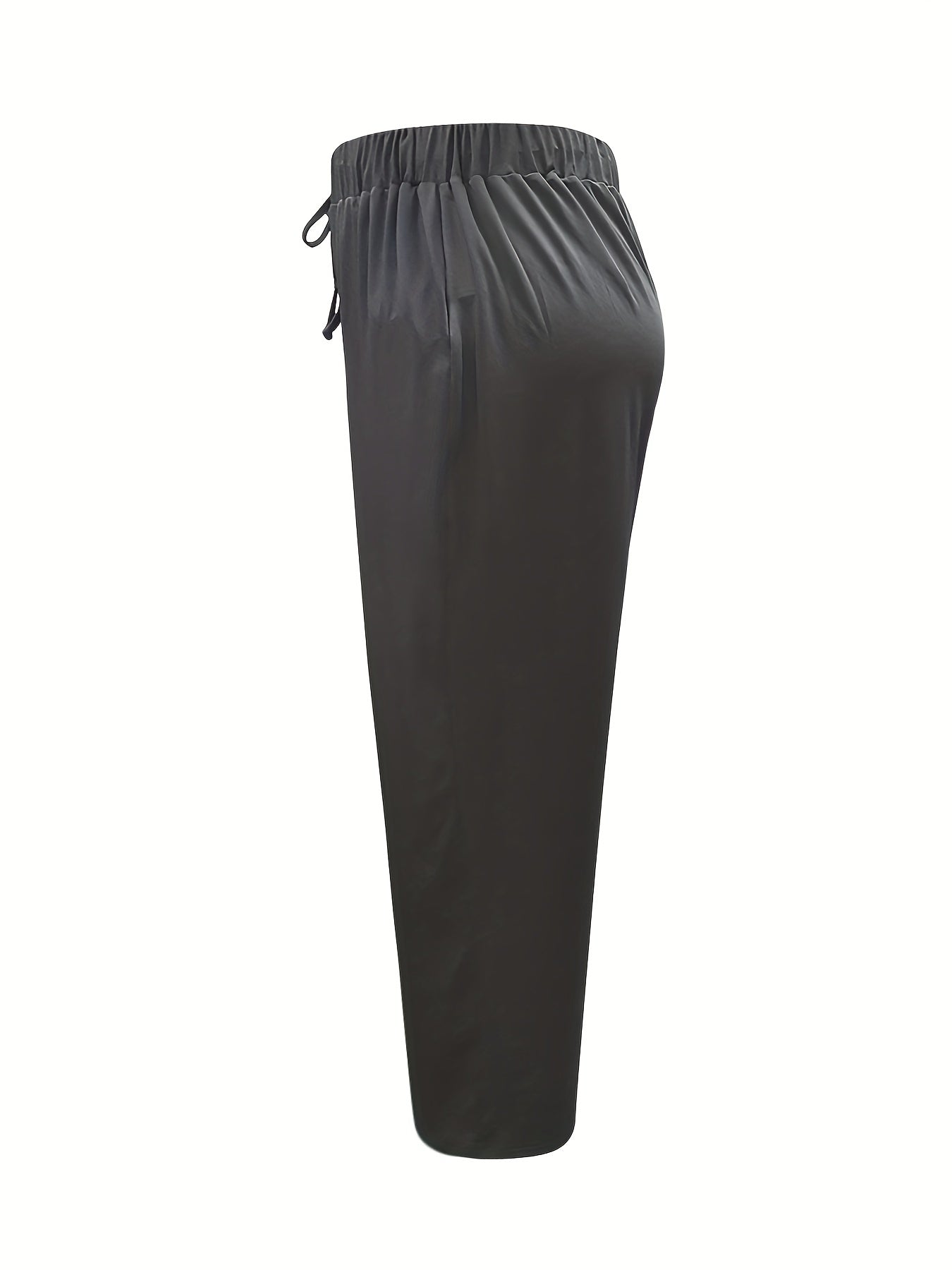  Casual Pants Women's Plus Solid Elastic Drawstring High Rise Trousers