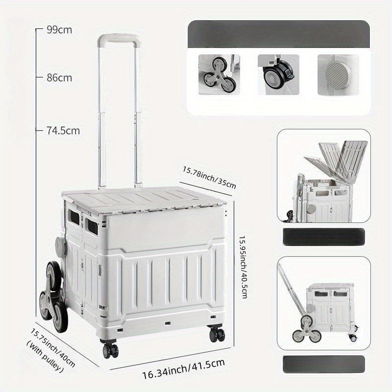 Foldable Utility Cart With Wheels Portable Heavy Duty Shopping Cart