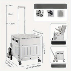 Foldable Utility Cart With Wheels Portable Heavy Duty Shopping Cart