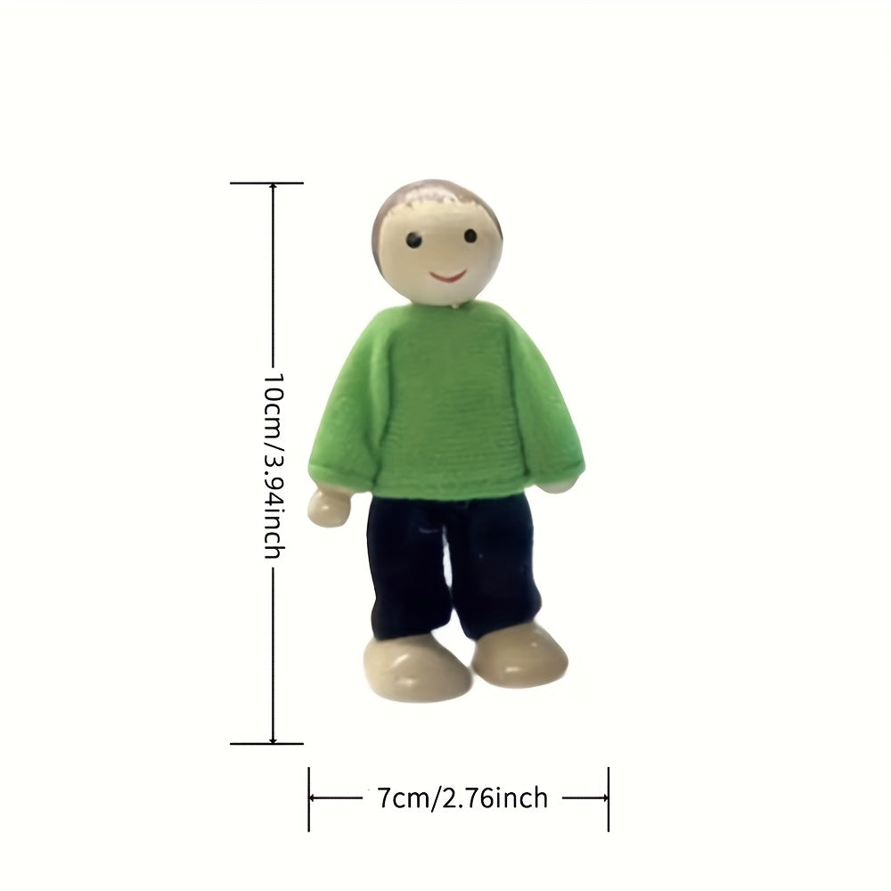 7pcs Family Doll Set Jointed Action Figures for Dollhouse Role Play