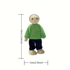 7pcs Family Doll Set Jointed Action Figures for Dollhouse Role Play
