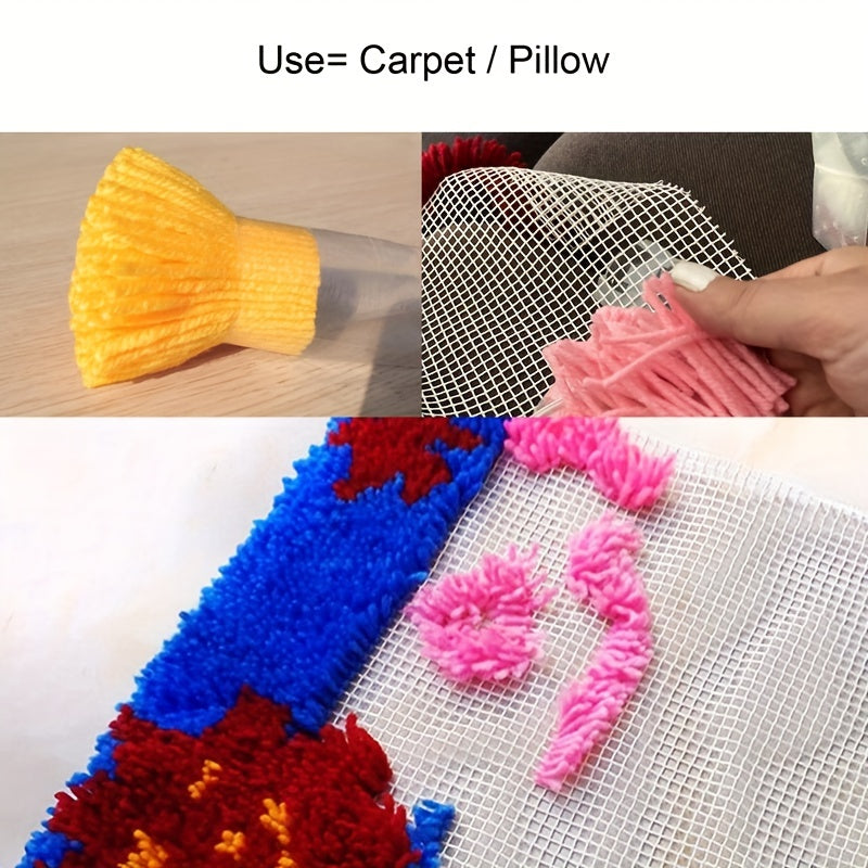 Latch Hook Rug Mesh Canvas 50x50CM DIY Pillow Carpet Making