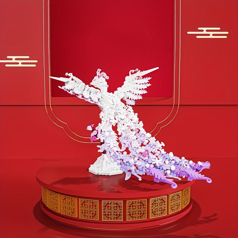 Small Particle Building Blocks Dragon and Phoenix Peacock Sailboat Luck Ornament