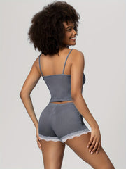 Lace Pajama Set Cami Top & Shorts Women's Sleepwear