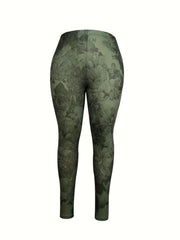Plus Floral Print High Rise Skinny Trousers
