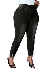  Sexy Skinny Pants Women's Plus Medium Stretch Raw Trim