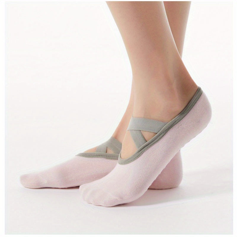 Cross Strap Yoga Socks Non Slip Towel Bottom Sports Socks