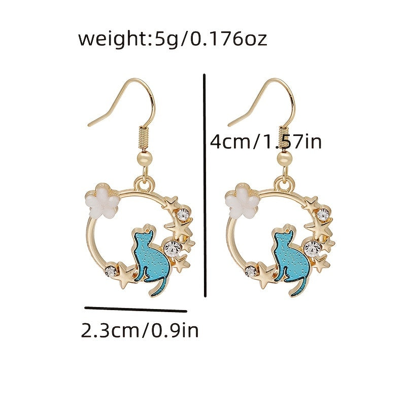 Kitten Geometric Dangle Earrings - Cat Ear Jewelry