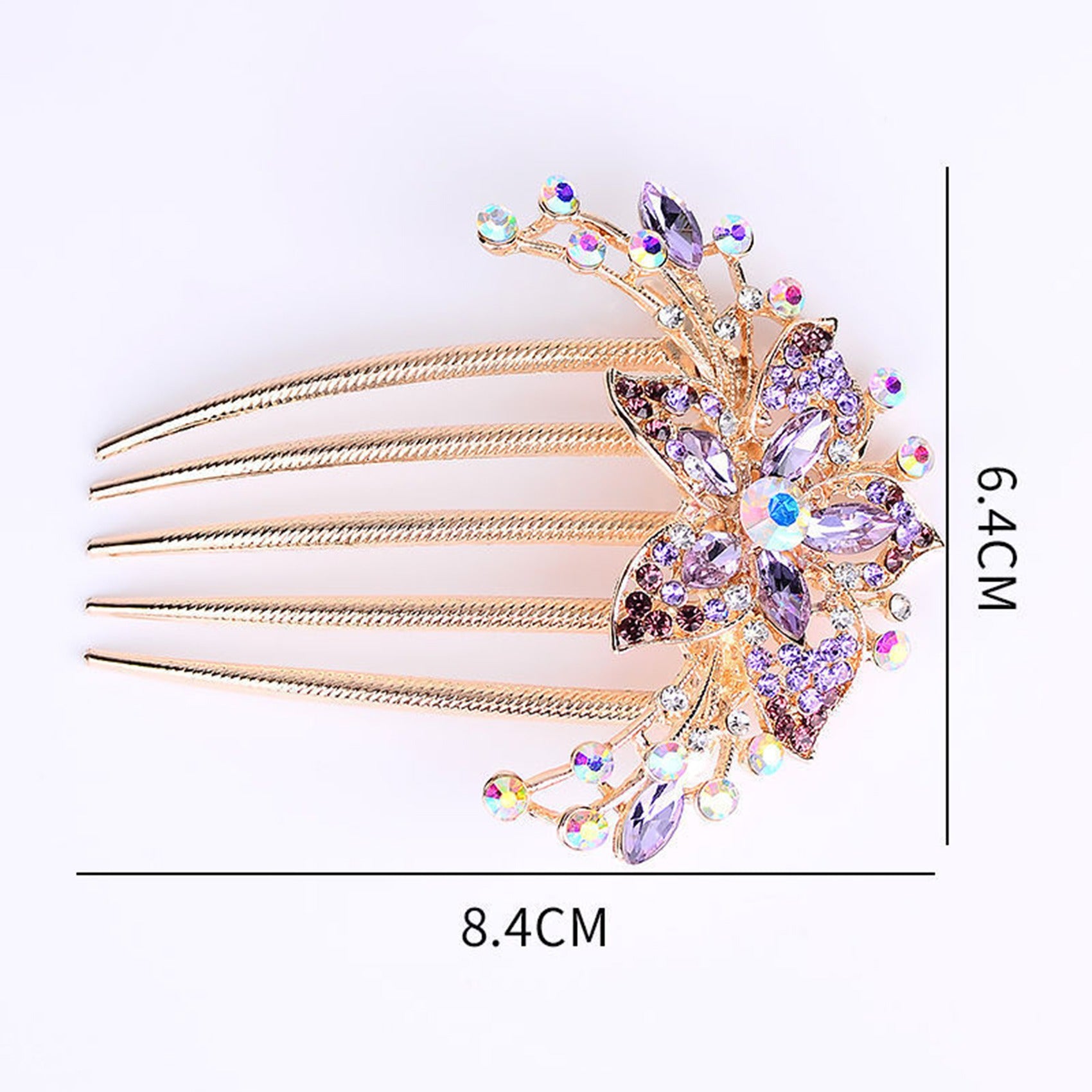 Rhinestone Hairpin Barrette Women Vintage Hair Side Comb