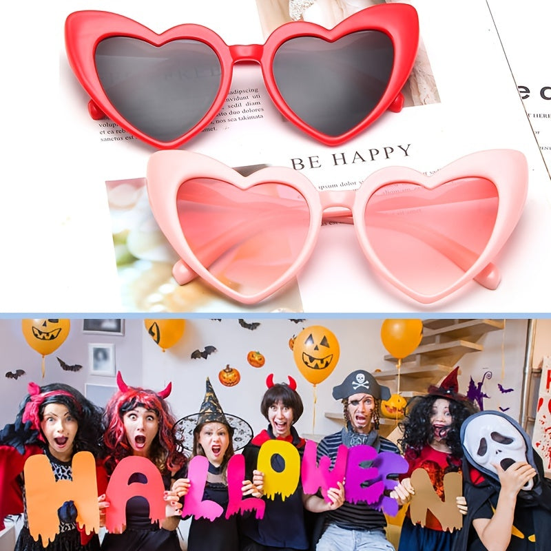 Heart Shaped Jelly Sunglasses Candy Peach Heart Y2K Cat Eye Women Sunglasses