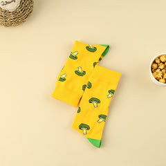 3 Pairs Broccoli Print Socks Women's Stockings