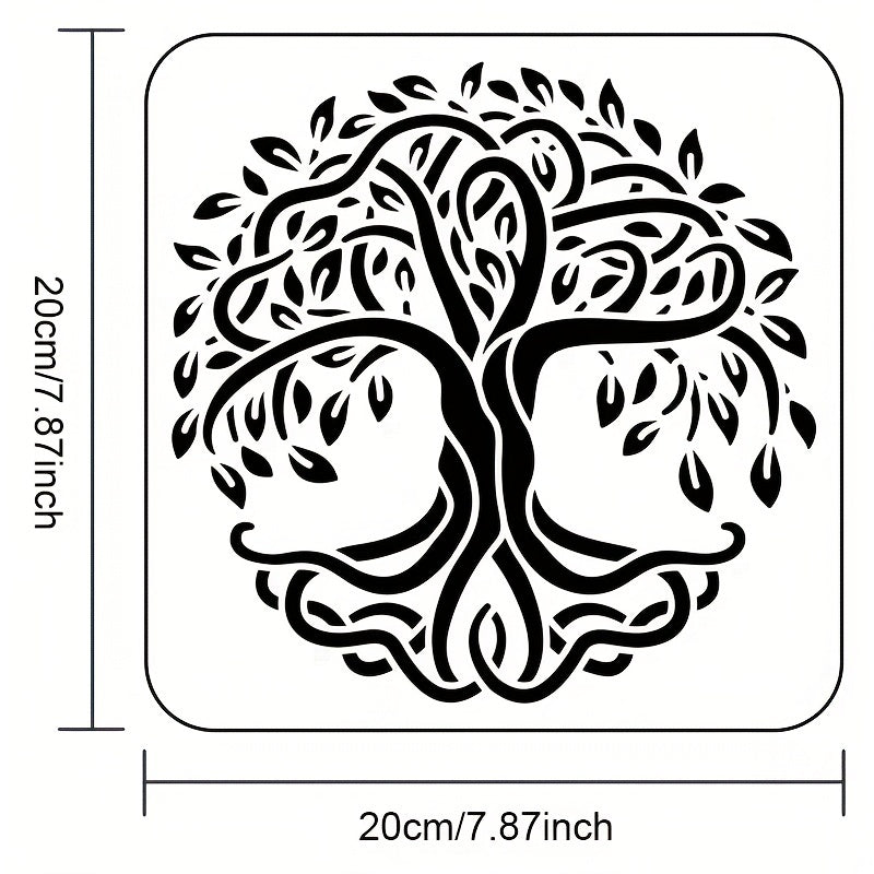 Tree Of Life Stencils 20x20 cm Plastic Drawing Painting DIY Supplies