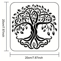 Tree Of Life Stencils 20x20 cm Plastic Drawing Painting DIY Supplies