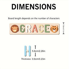 Personalized Animal Name Puzzle - Custom Wooden Educational Toy