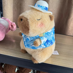 Summer Pink Capybara Plush Toy for Beach Vacation Vibes