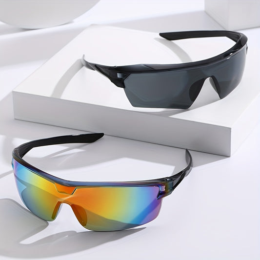 2pcs Men's Cycling Sports Goggles Sunglasses With Glasses Case
