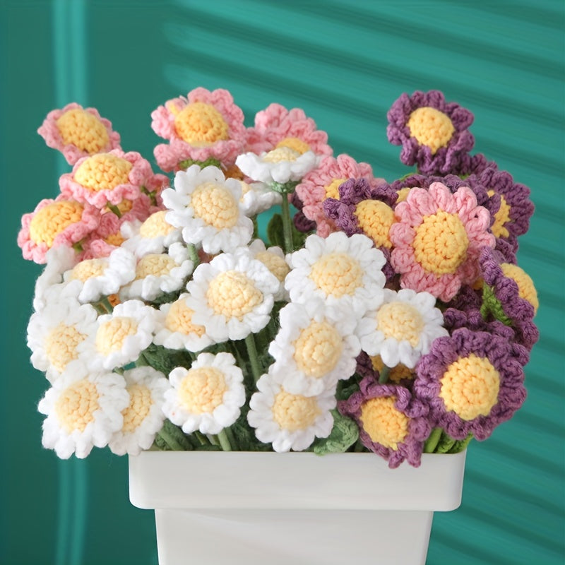 1pc Crochet Wool Eternal Flower Sun Chrysanthemum Gift Handicrafts