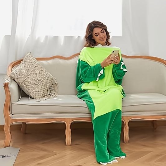Funny Dinosaur Hoodie Wearable Shark Blanket Soft Cozy Flannel Sleeping Bag