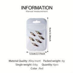 Triangle Nail Charms Rhinestones Alloy Nail Gem Accessories