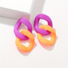 Fluorescent Chain Acrylic Dangle Earrings, Creative Gift