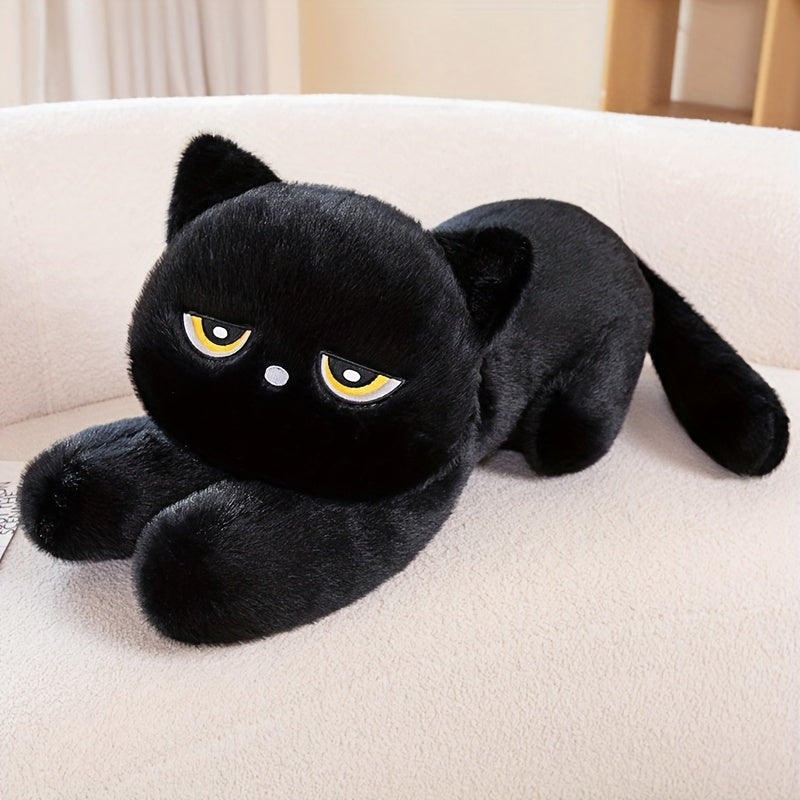 Soft Fluffy Cat Plush Toy Doll with Expressive Eyes 23.62in Mixed Colors