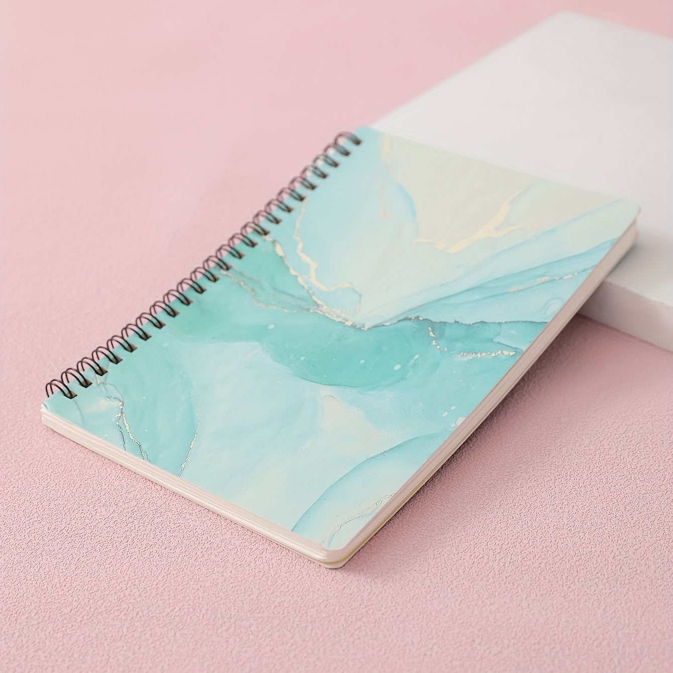 A5 Rollover Coil Book Marble Texture Notepad 80 Sheets