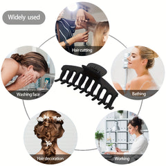 4pcs Solid Hair Claw Frosted Hair Clip Strong Clips Thin Thick Hair