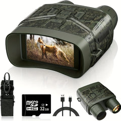 Night Vision Binoculars Large Screen 32GB Memory Card & Lithium Battery