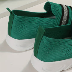 Women's Striped Mesh Breathable Walking Shoes Lightweight Running Shoes