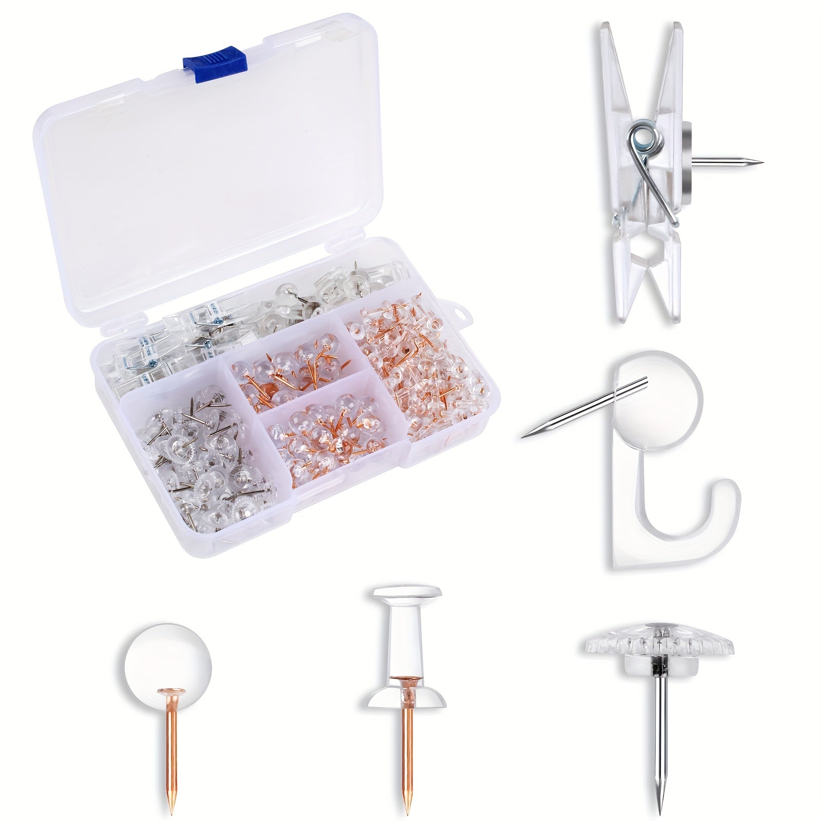 235pcs Clear Push Pins Set for Bulletin Board Wall Cork Board