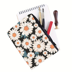 Daisy Print Square Makeup Bag Portable Toiletries Cosmetic Case Organiser