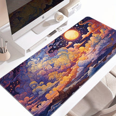 Sky Cloud Rectangular Mousepad Large Durable Stitched Edge Non-slip Rubber