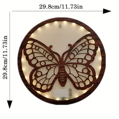 LED Butterfly Wooden Hanging Wall Decoration Pendant