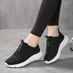 Women's Sporty Non-slip Running Shoes Lace Up Outdoor Mesh Sneakers Lightweight