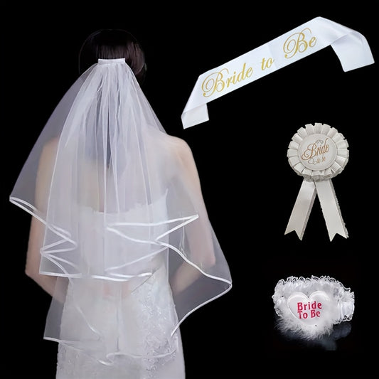 4pcs Bridal Wedding Accessories Set Golden Party Decorations