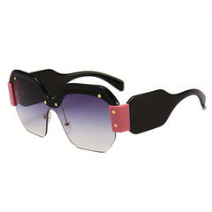 Y2K Semi Rimless Sunglasses UV400 for Cycling Beach Party Club