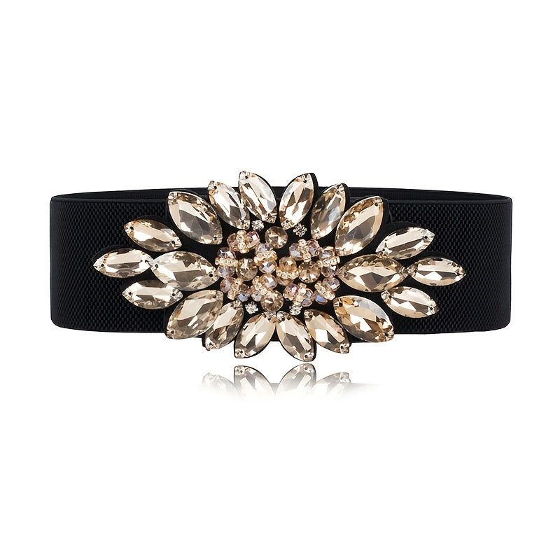 Rhinestone Elastic Band Vintage Waist Belt
