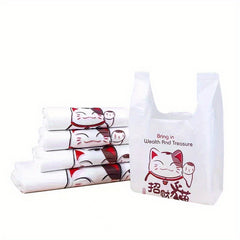 50pcs Plastic Bulk Shopping Bags Restaurant Bag T Shirt Plastic Bags In Bulk