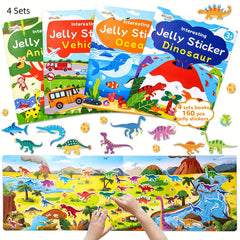 4 Sets Large Reusable Sticker Books for Toddlers